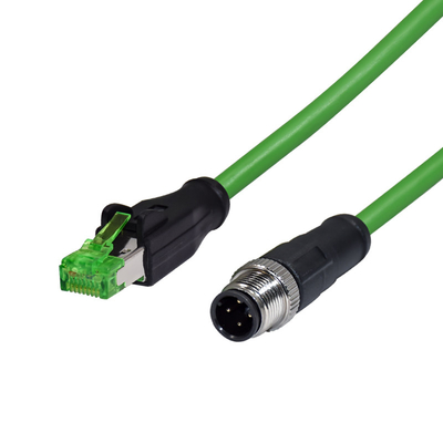 Водоустойчивое Cirtular D-закодированное M12 к RJ45 гибкому проводу кабеля ethernet RJ45 с соединителем M12